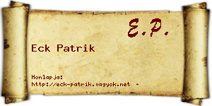 Eck Patrik névjegykártya